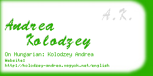 andrea kolodzey business card